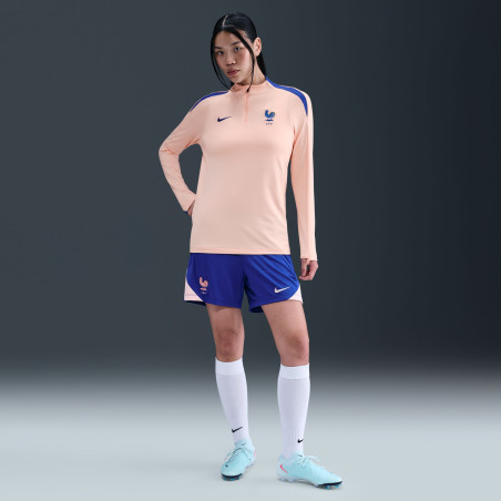 Sweat zippé Femme Equipe de France rose bleu
