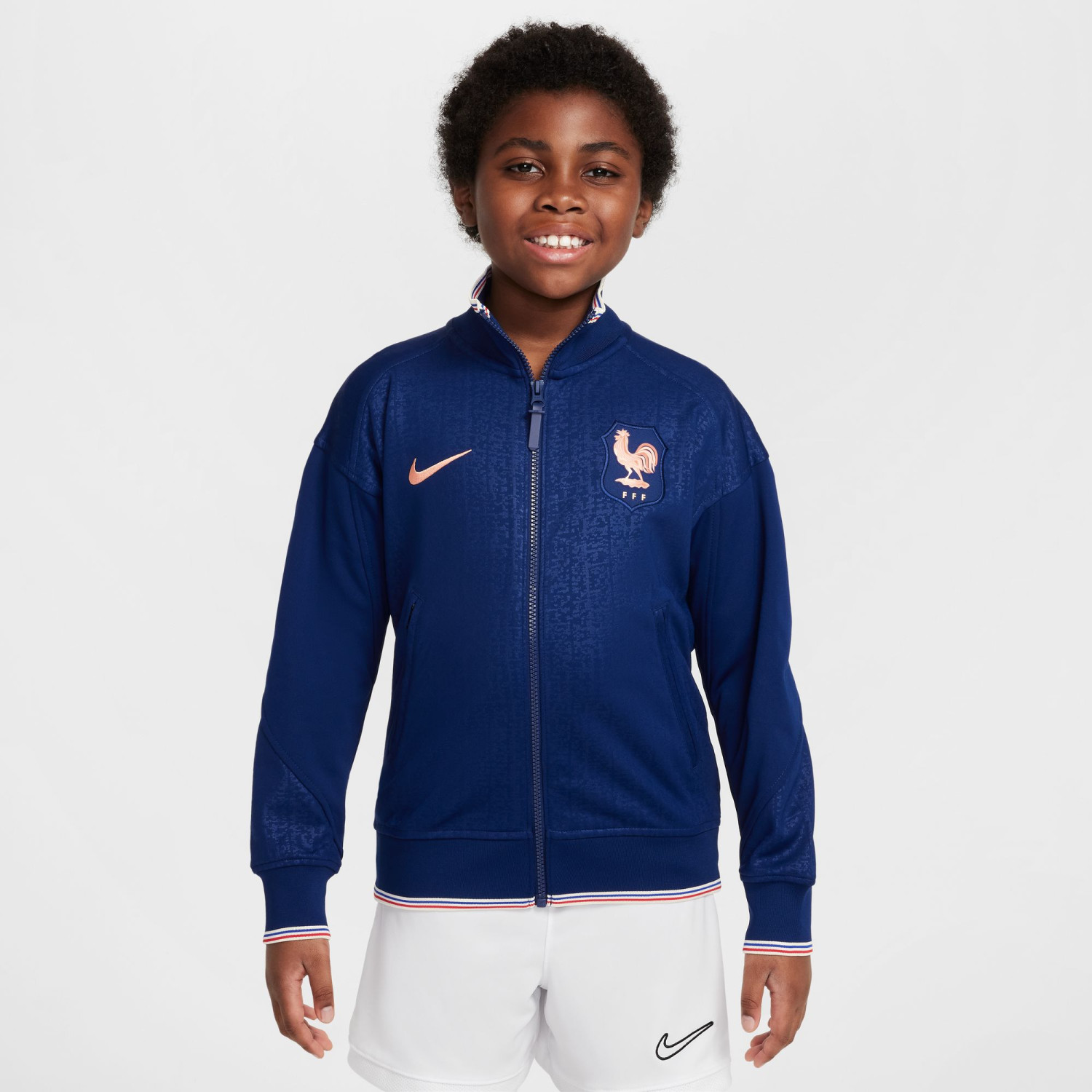 Veste survêtement junior Equipe de France Academy bleu sur