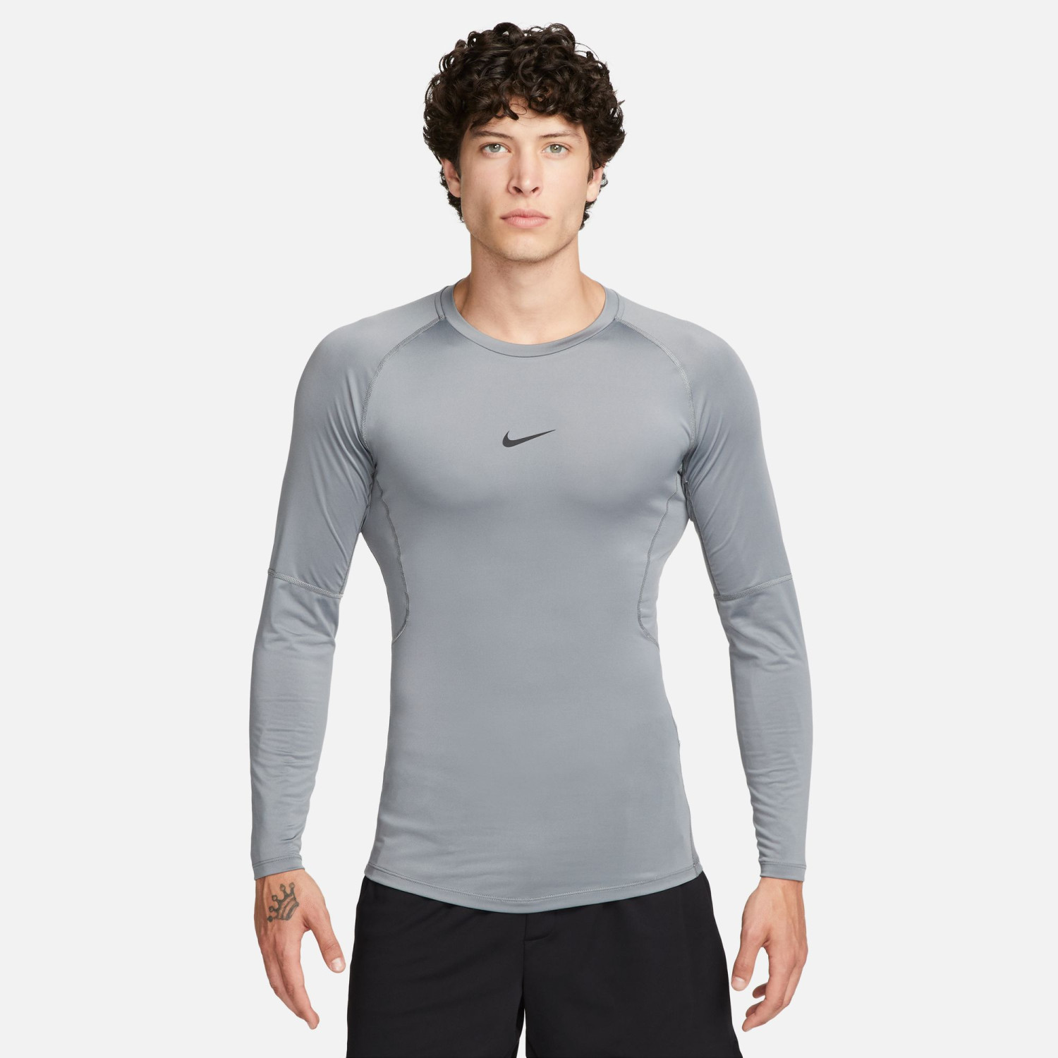 Sous-maillot manches longues Nike Pro gris sur