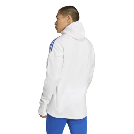 Sweat zippé à cagoule Real Madrid blanc