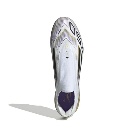 adidas F50 Elite Laceless FG blanc or