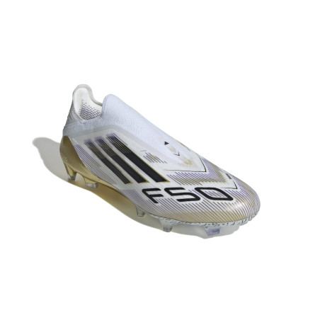 adidas F50 Elite Laceless FG blanc or