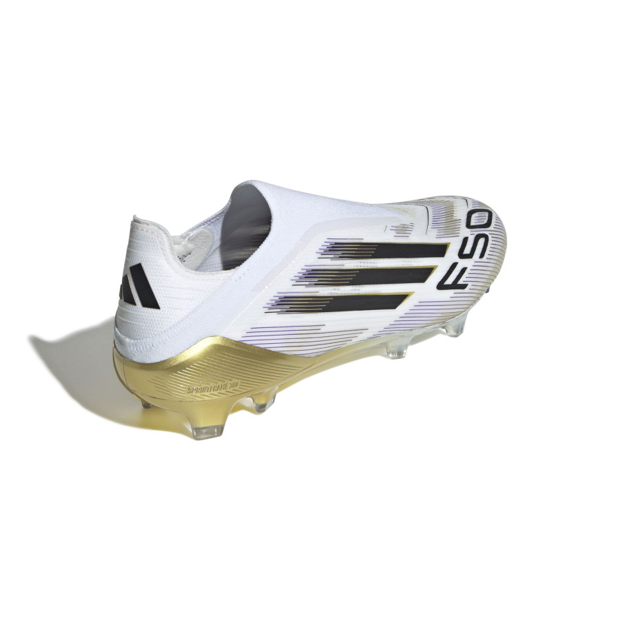 adidas F50 Elite Laceless FG blanc or