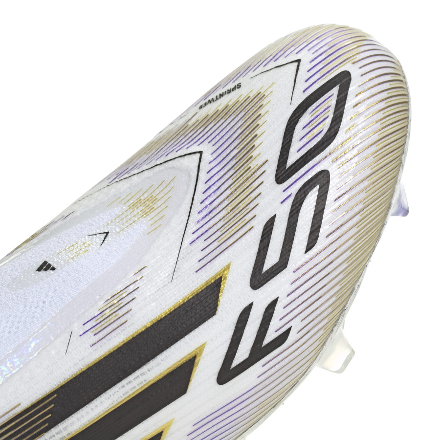 adidas F50 Elite Laceless FG blanc or
