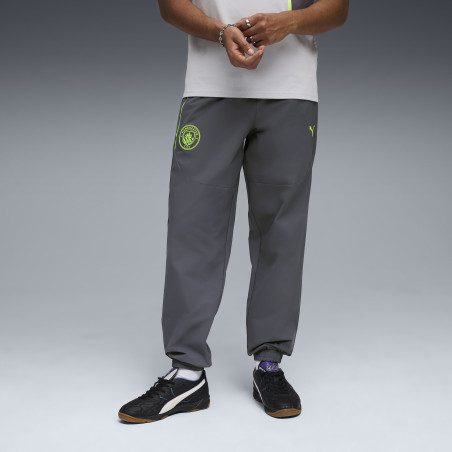 Pantalon survêtement Manchester City PUMATECH Woven gris jaune