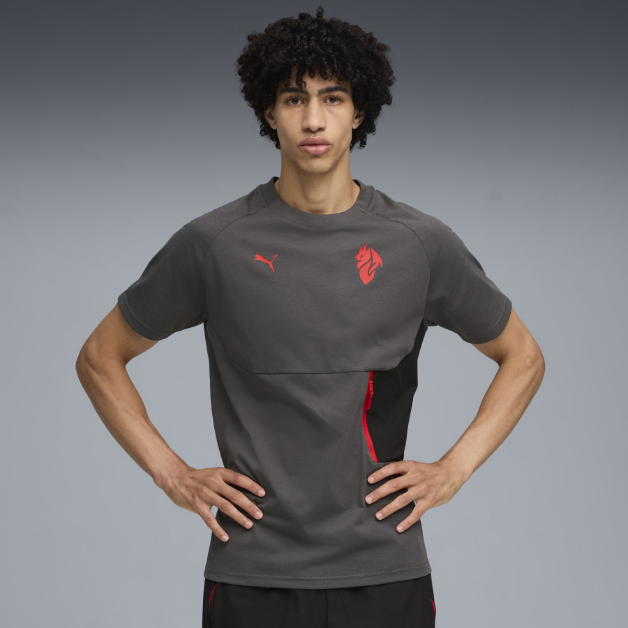 T-shirt Milan AC PUMATECH gris rouge