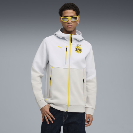 Veste survêtement à capuche Dortmund PUMATECH blanc jaune