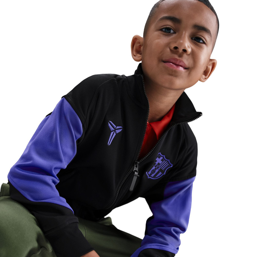 Veste survêtement junior FC Barcelone Anthem noir violet