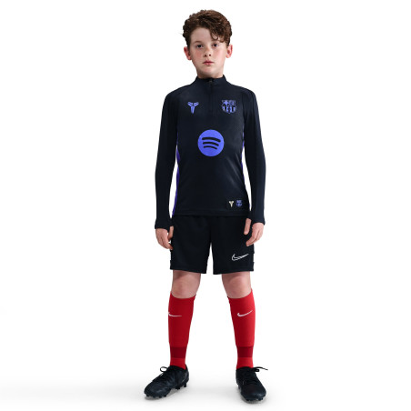 Sweat zippé junior FC Barcelone noir violet