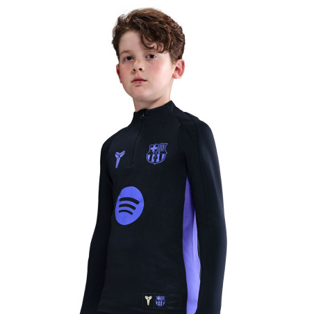 Sweat zippé junior FC Barcelone noir violet