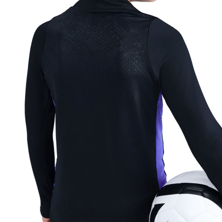 Sweat zippé junior FC Barcelone noir violet