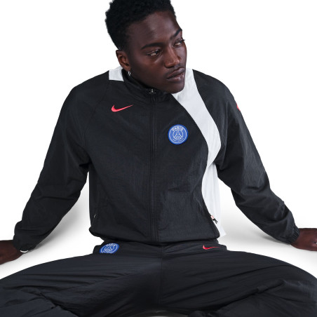 Veste survêtement PSG Woven GX noir blanc