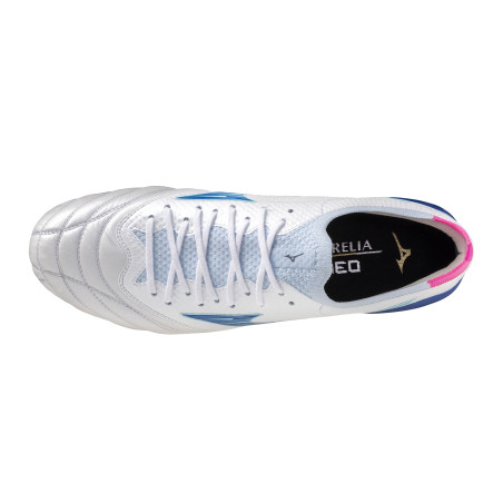 Mizuno Morelia Neo Beta Elite AG blanc bleu
