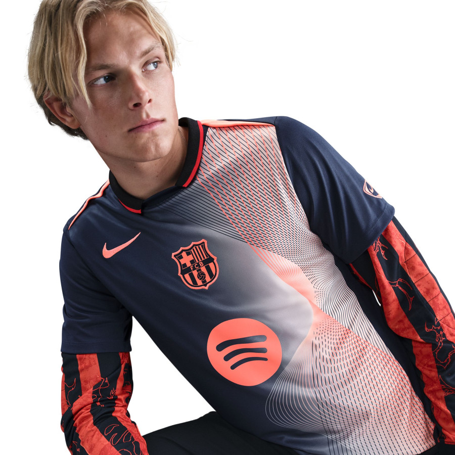 Maillot avant match FC Barcelone bleu orange