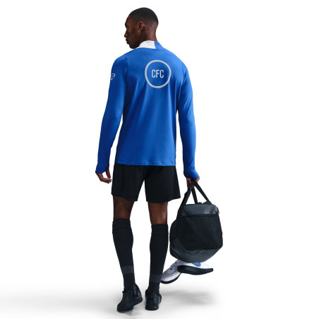 Sweat zippé Chelsea Strike bleu blanc