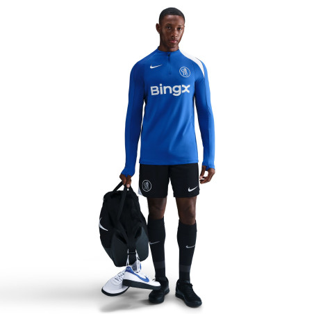 Sweat zippé Chelsea Strike bleu blanc