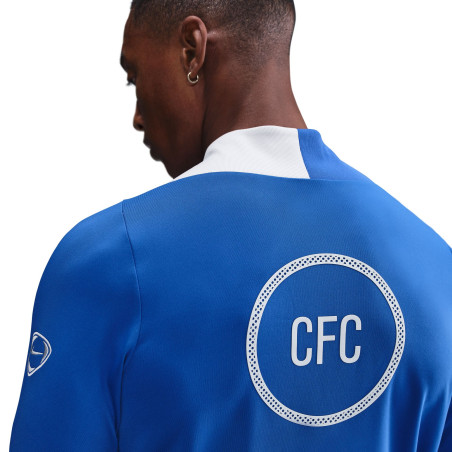 Sweat zippé Chelsea Strike bleu blanc
