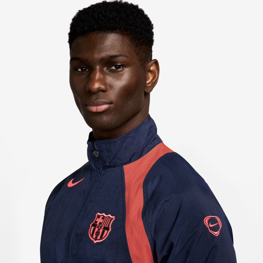 Veste survêtement FC Barcelone Woven T90 bleu orange