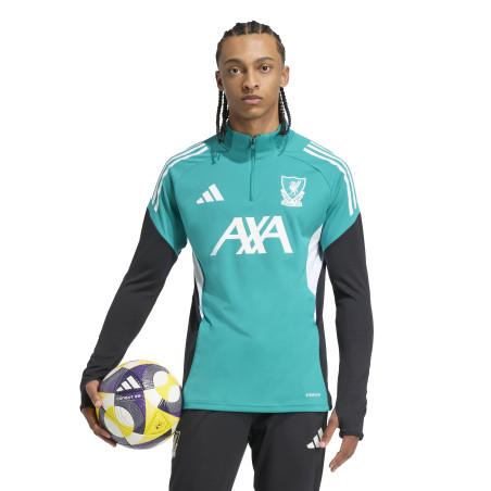 Sweat zippé Liverpool vert blanc