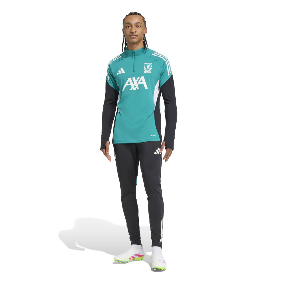 Sweat zippé Liverpool vert blanc