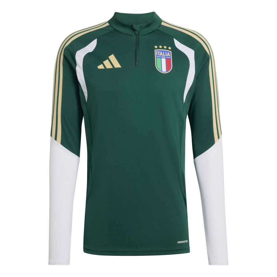 Sweat zippé Italie vert blanc
