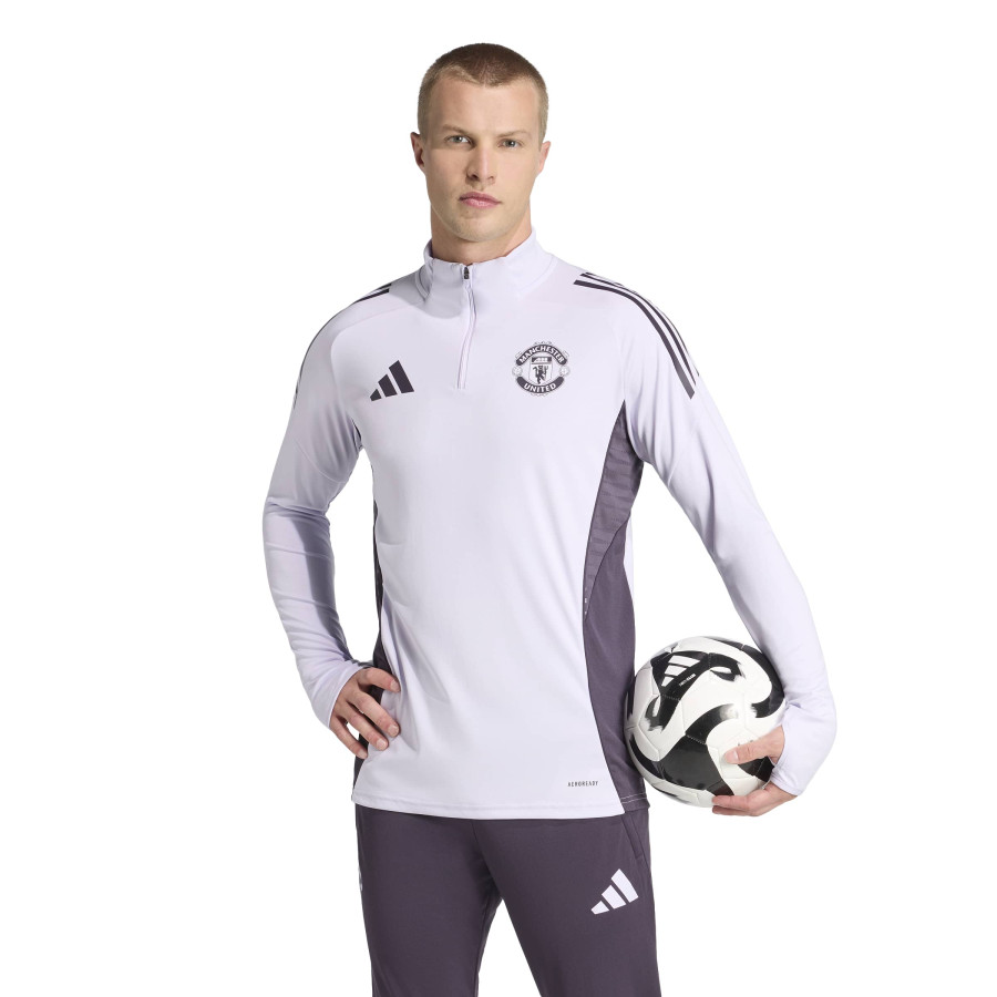 Sweat zippé Manchester United blanc violet