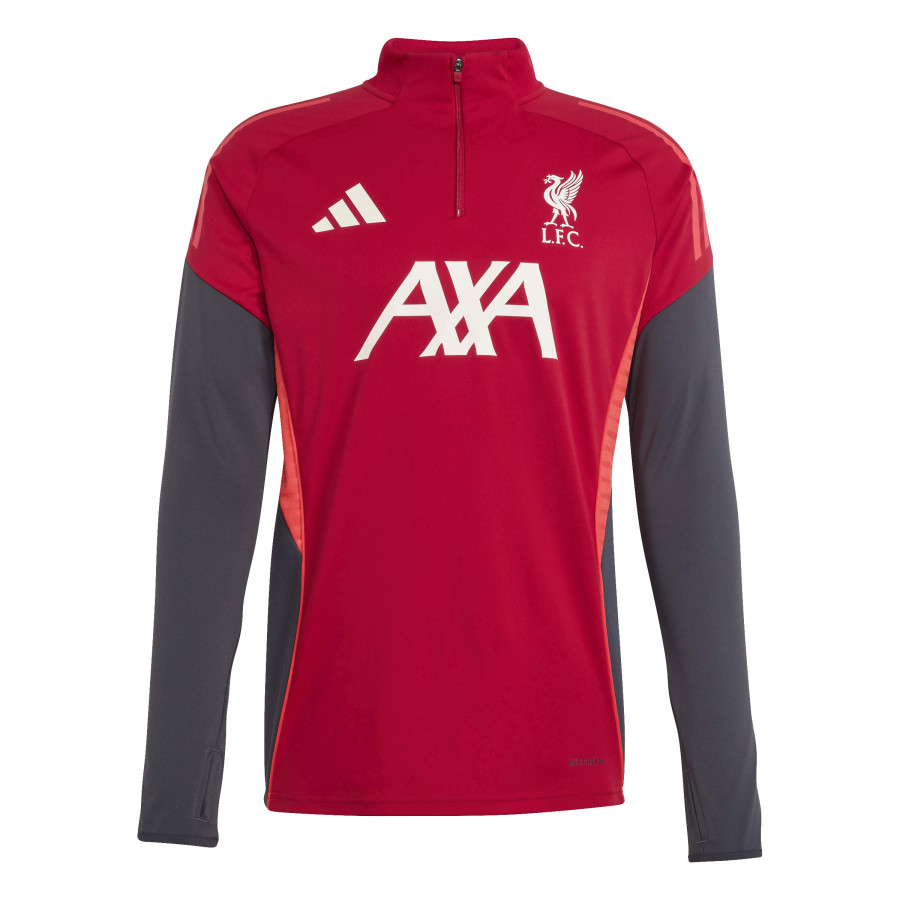 Sweat zippé Liverpool rouge gris