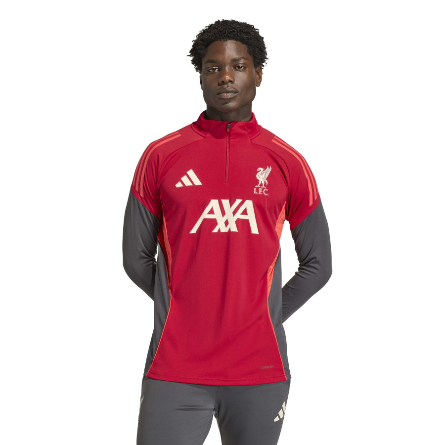Sweat zippé Liverpool rouge gris