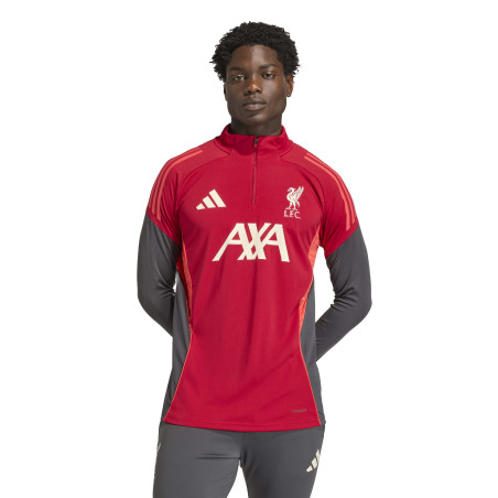 Sweat zippé Liverpool rouge gris