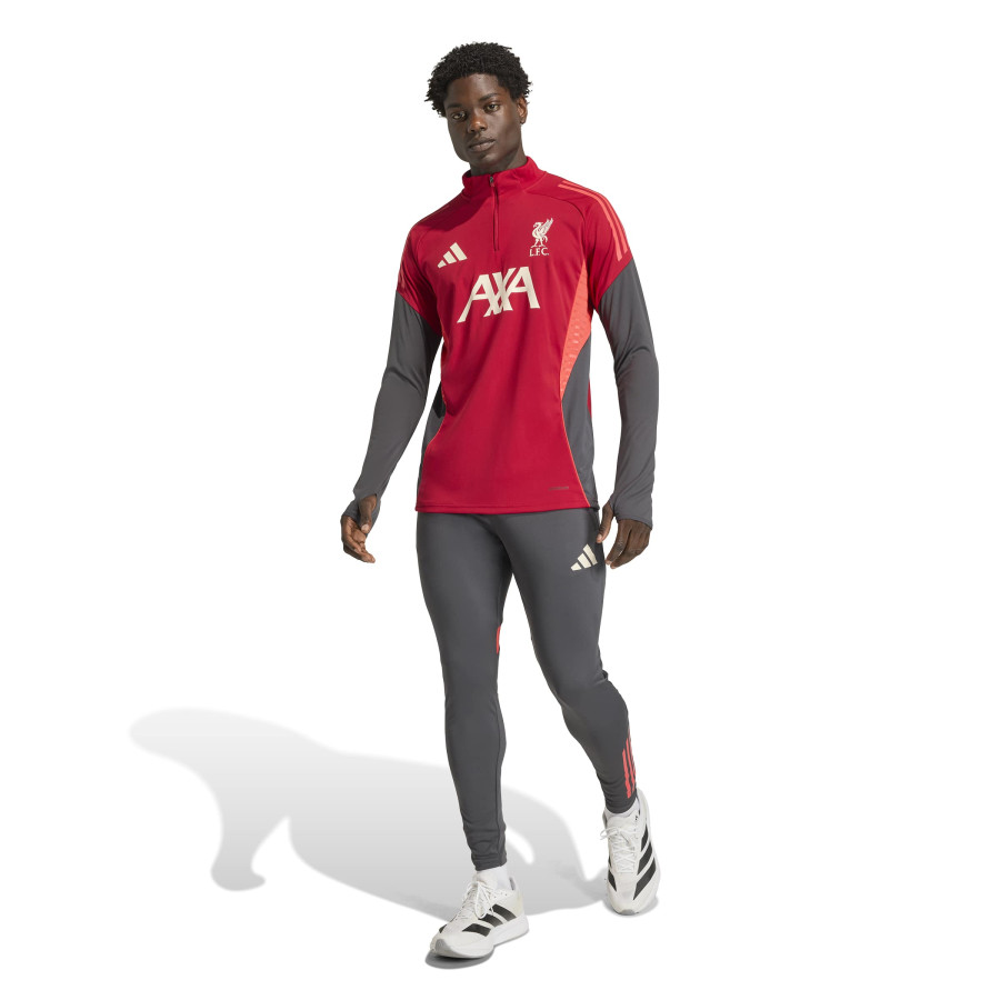 Sweat zippé Liverpool rouge gris