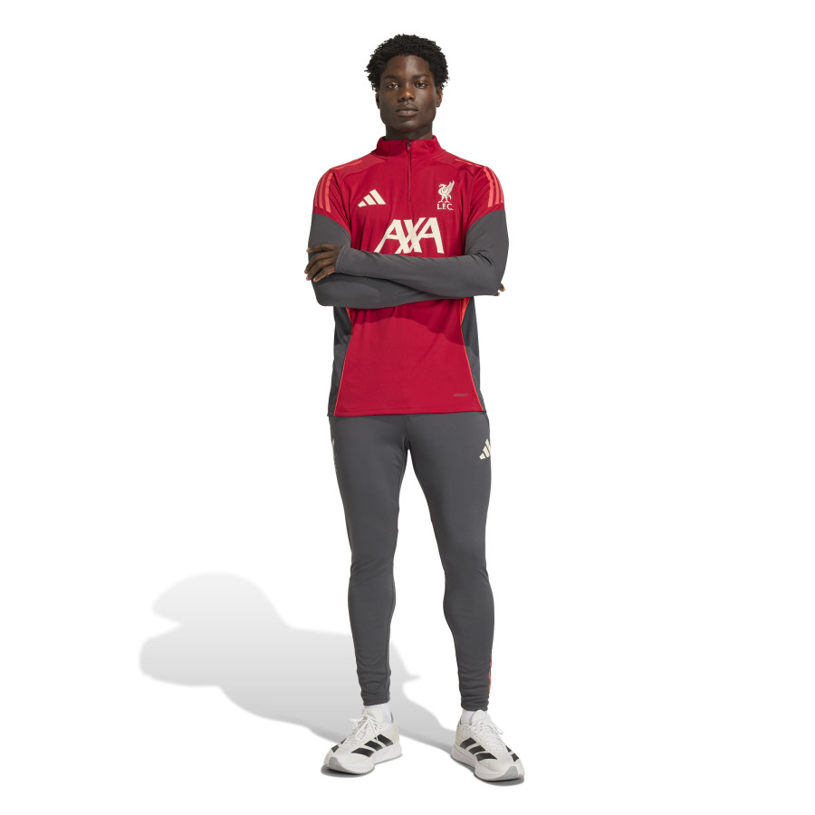 Sweat zippé Liverpool rouge gris
