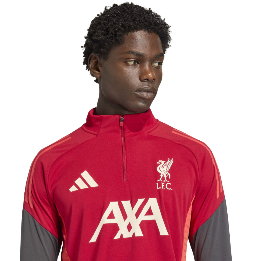Sweat zippé Liverpool rouge gris