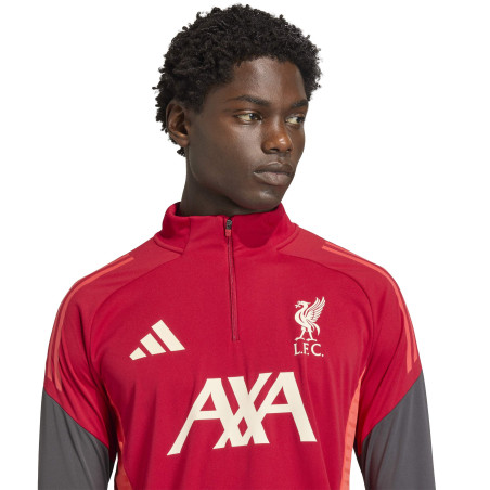 Sweat zippé Liverpool rouge gris