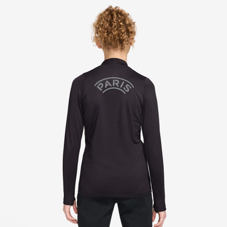 Sweat zippé junior PSG noir gris
