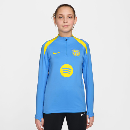 Sweat zippé junior FC Barcelone Strike bleu jaune