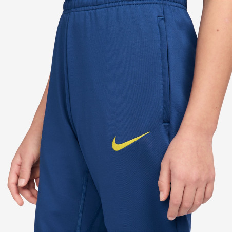 Pantalon survêtement junior FC Barcelone Strike bleu jaune