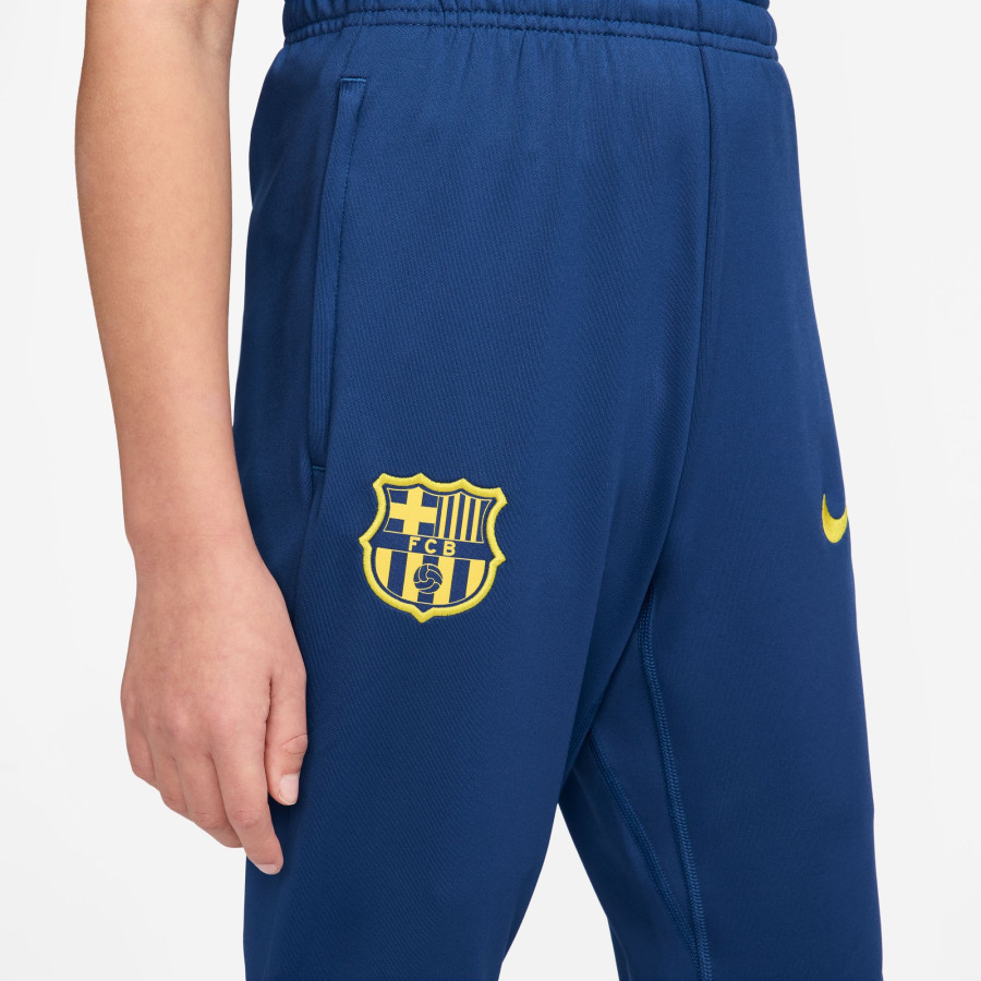 Pantalon survêtement junior FC Barcelone Strike bleu jaune