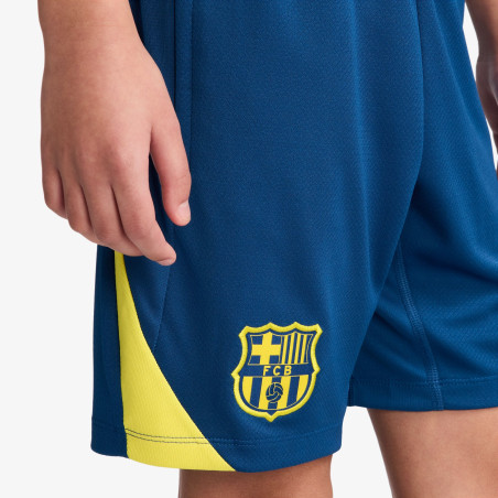 Short entraînement junior FC Barcelone Strike bleu jaune