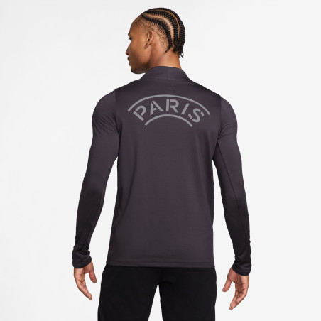 Sweat zippé PSG gris