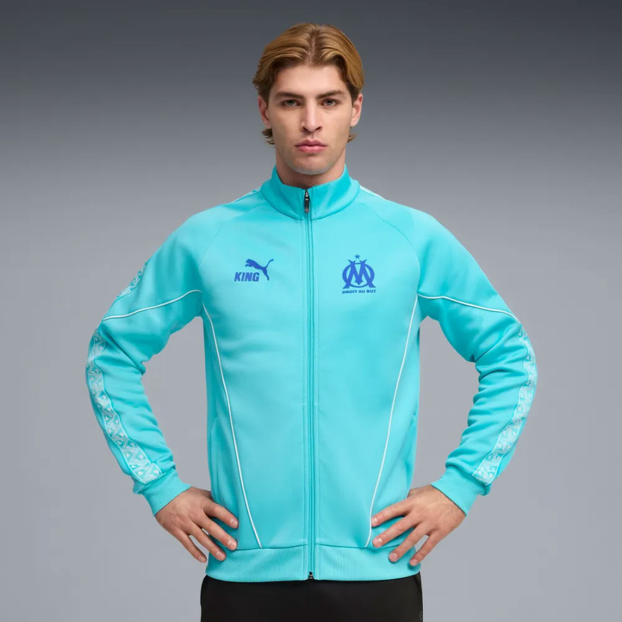 Veste survêtement OM King Anthem bleu ciel