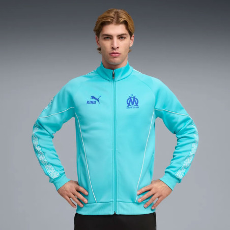 Veste survêtement OM King Anthem bleu ciel