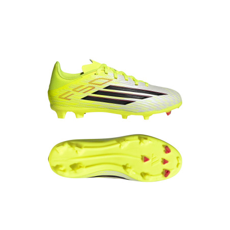adidas F50 League junior FG/MG jaune blanc