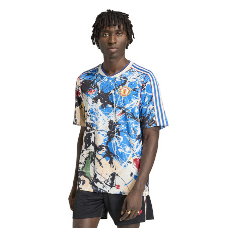 Maillot Manchester United x Stone Roses blanc bleu