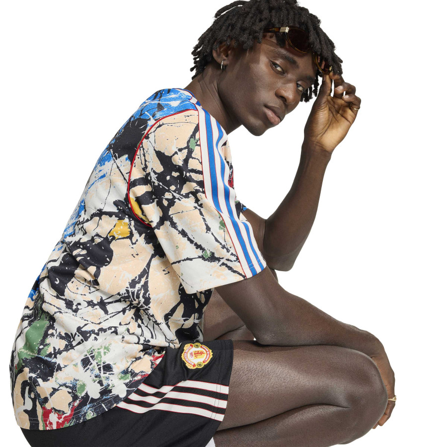 Maillot Manchester United x Stone Roses blanc bleu