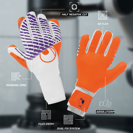 Gants gardien Uhlsport FM Cybertec Maignan Absolutgrip orange bleu