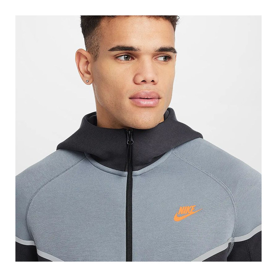 Veste survêtement Nike TechFleece Windrunner gris orange