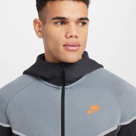 Veste survêtement Nike TechFleece Windrunner gris orange