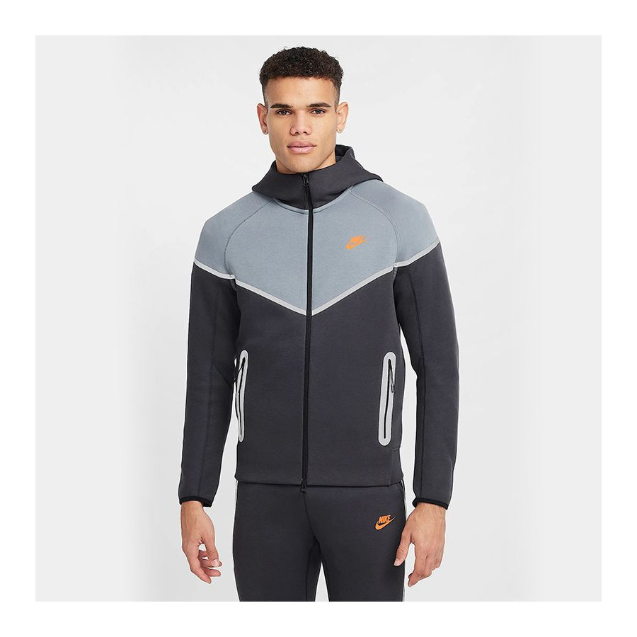 Veste survêtement Nike TechFleece Windrunner gris orange
