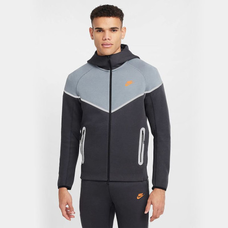 Veste survêtement Nike TechFleece Windrunner gris orange