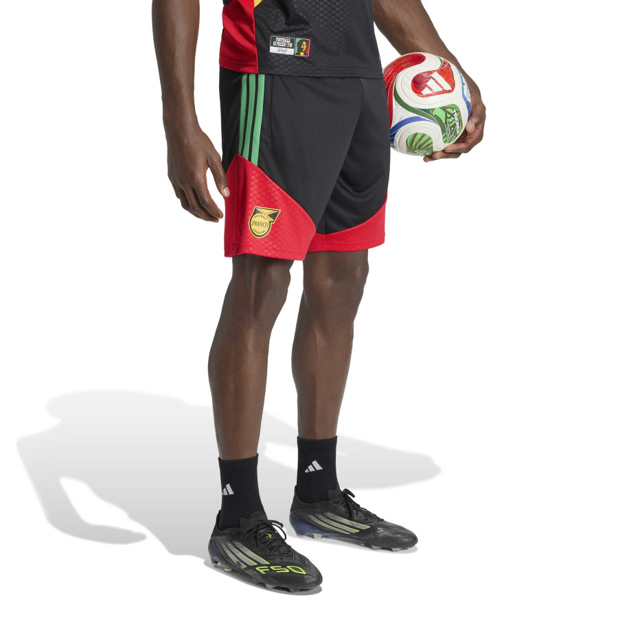 Short entraînement Jamaïque noir rouge